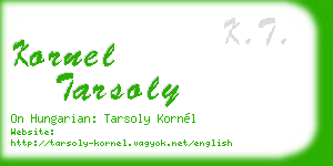kornel tarsoly business card