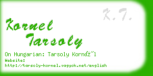 kornel tarsoly business card